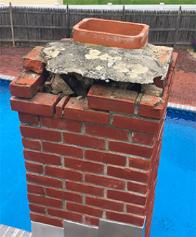 Before chimney sweep and fireplace repair - project 1