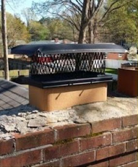 Before flue damage and masonry repair - project 4