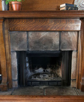 Before chimney and fireplace restoration - project 6